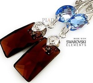 Swarovski Arande piękne długie kolczyki AQUA BRONZE 1573436217