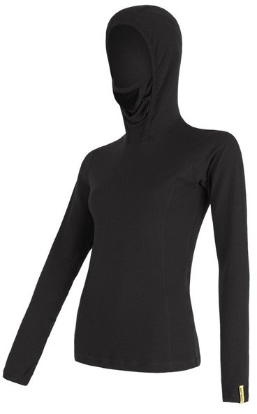 Sensor Merino DF Womens T-Shirt with Hoodie Long Sleeves Czarny L 2018-2019