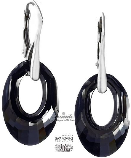 Swarovski NOWOŚĆ kolczyki HELIOS NIGHT SREBRO