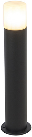 QAZQA Nowoczesna zewnętrzna lampa stojąca czarna klosz mleczny 50cm - Odense