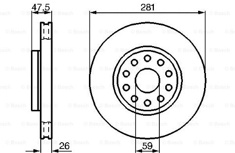 BOSCH Tarcza hamulcowa przednia, 0 986 478 460  0986478460
