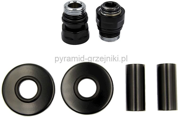 Vario Term Zestaw maskujący rozety + tuleje + złączki GZ x GZ1/2 - czarny mat ZMR1GZ1/2xM2224