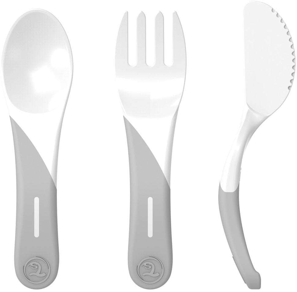 Twistshake sztućce szare