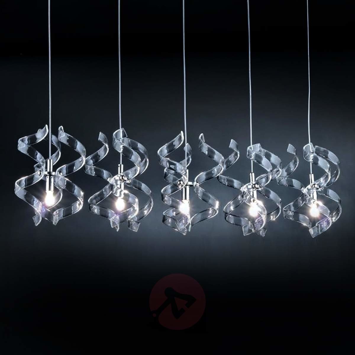 Delikatna lampa wisząca Silver, pięciopunktowa