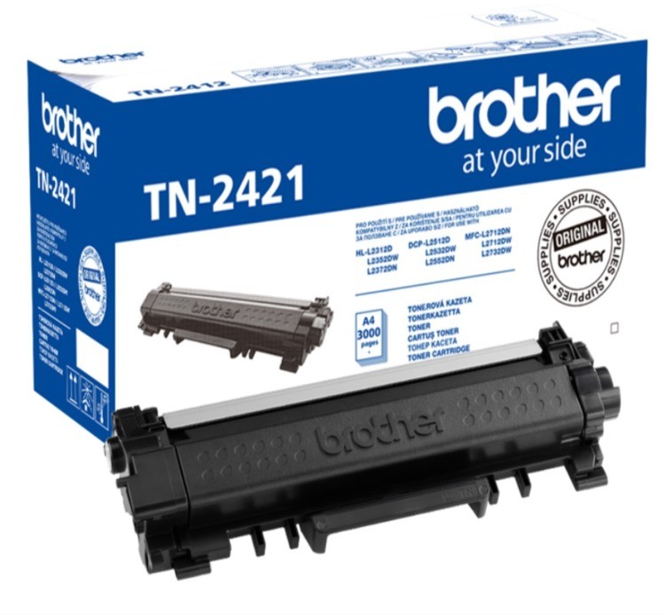 Brother Nowy Oryginalny Toner Brother TN2421 / TN-2421 kolor czarny z chipem / L2512, L2532, L2552, L2312, L2352, L2372, L2712, L2712, L2732 / 3000 stron 20611-uniw