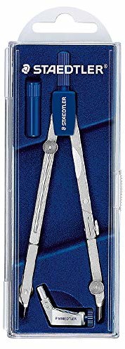 Staedtler 554 T01 Mars Basic 554 precyzyjny komin z drążkiem przedłużającym, w etui z klapką, srebrny 554 T01