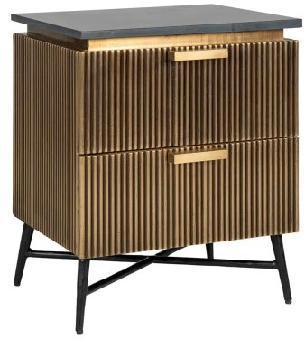 KH Richmond Interiors Szafka nocna IRONVILLE - marmur, metal, MDF, sklejka brzozowa 41334