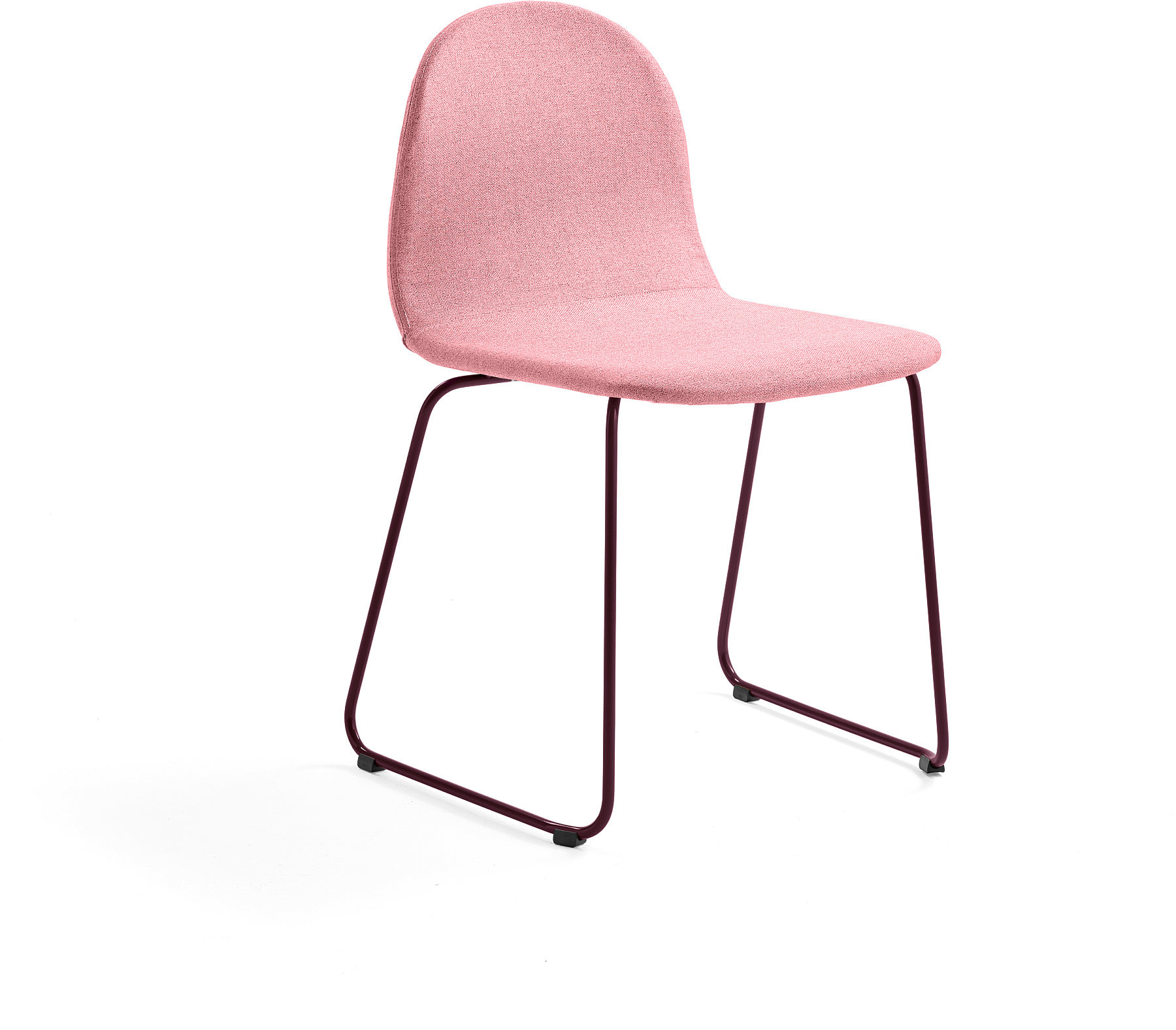 AJ Produkty Krzesło GANDER, płozy, siedzisko 450 mm, tkanina, ciemnoczerwony
