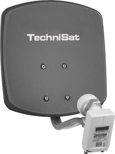 TechniSat DigiDish 33 SAT-offsetspiegel wraz z uchwytem i uniwersalnych Twin LNB szary 1333/2882