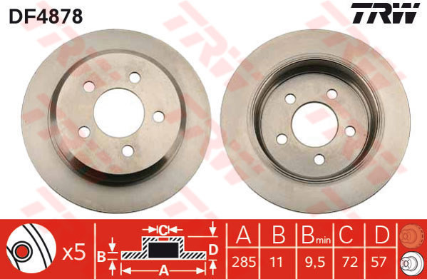 TRW Tarcza hamulcowa DF4878