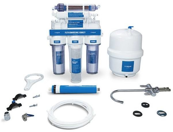 MyAqua Filtr 7 stopniowy RO7 - stylowy kranik, korpusy przezroczyste MA75-5MBKPCN