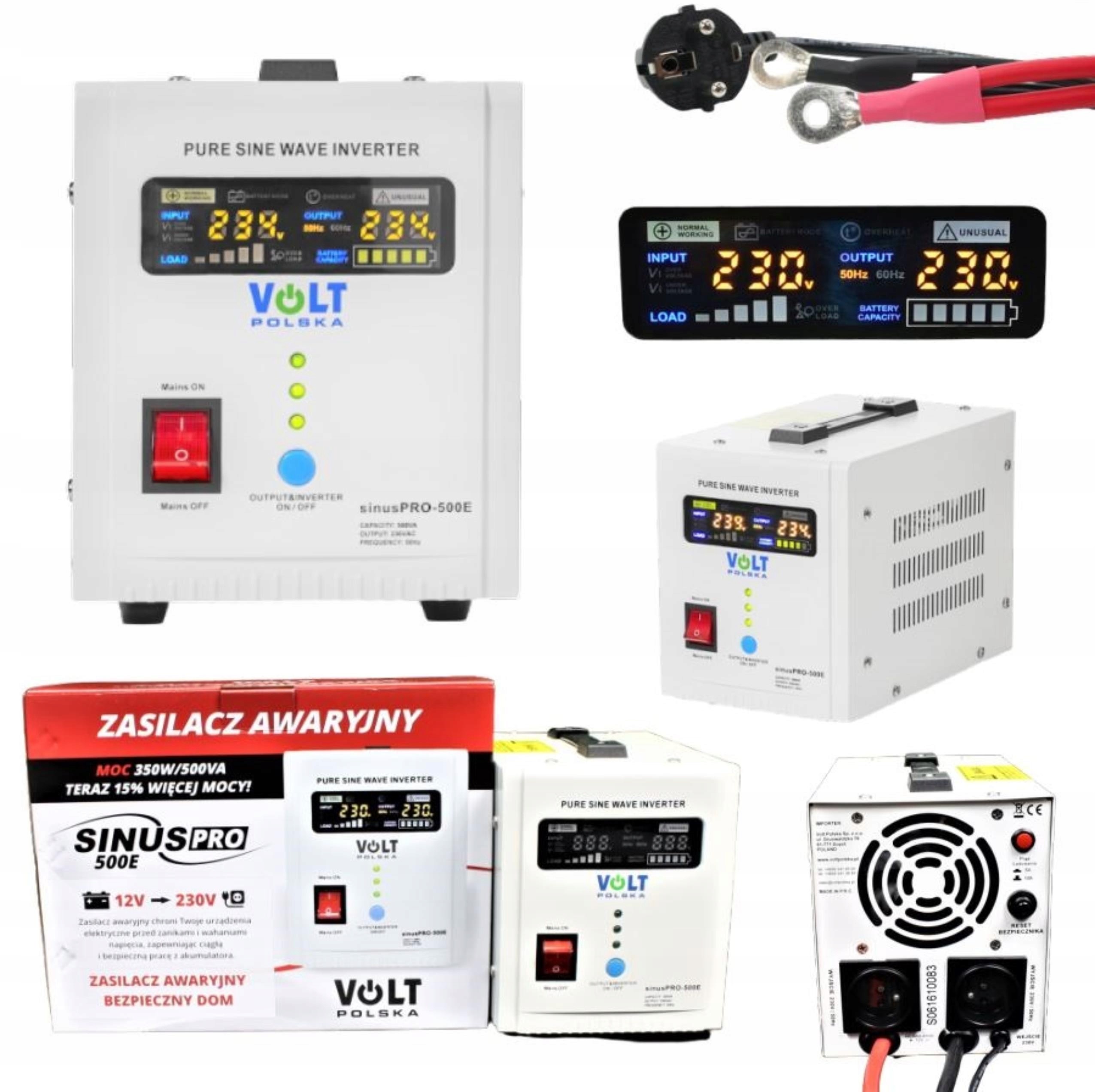 Awaryjny Zasilacz Ups Przetwornica LCD 500VA 300W