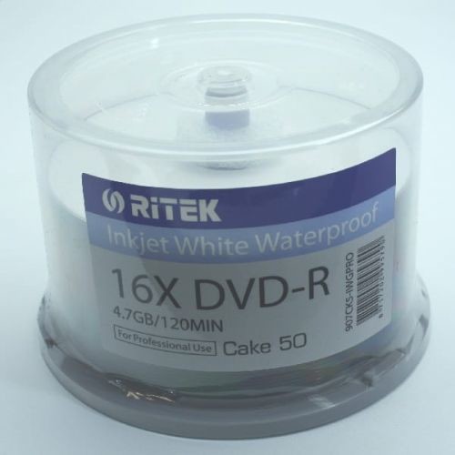TraxData DVD-R 4,7GB 16X E-L WHITE WATERPROOF GLOSSY INK/THERMAL PRINT CAKE*50 907EXWPDMRTK1