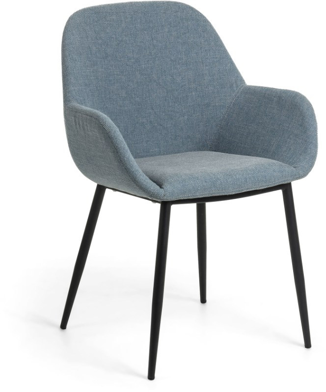 LA FORMA Fotel Koon Metal Black Fabric Blue Cc0934pk26 83,0x59,0/Fotel