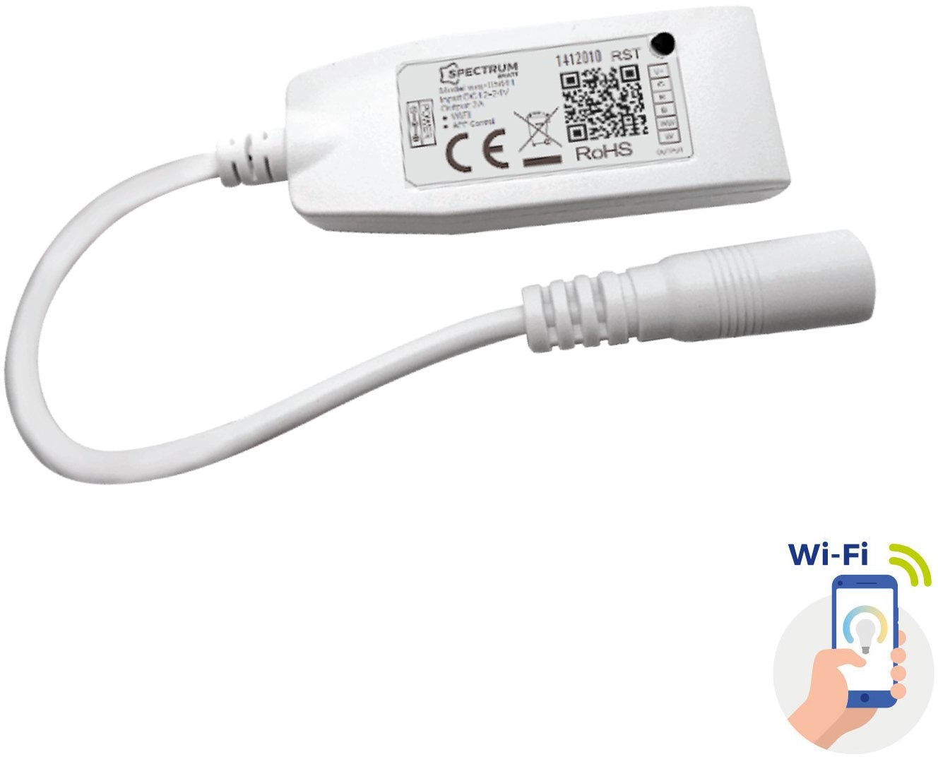 Spectrum Kontroler do pasków LED RGBW+CCT+DIMM 12/24V DC 24W/48W z konektorem Wi-Fi SMART WOJ+05641 WOJ+05641