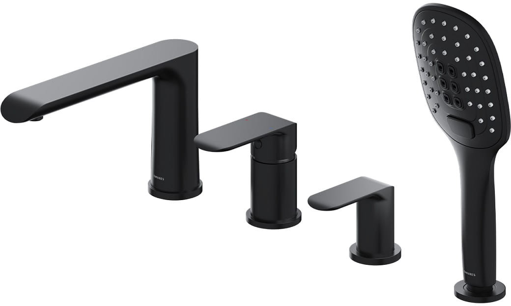 Omnires Sacramento bateria wannowa 4-otworowa czarny mat SC2332BL