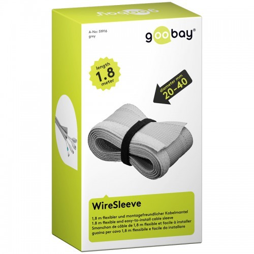 goobay Osłona kabli na rzep WireSleeve Goobay 1.8m Srebrn AKMK40MMS
