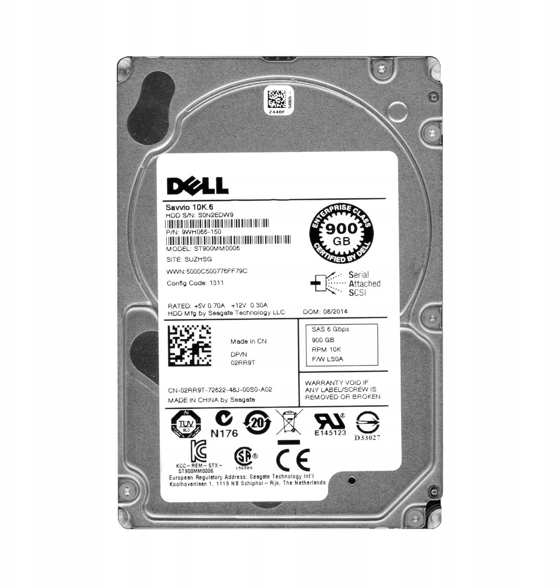 Dell 02RR9T 900GB 10K 64MB SAS-2 2.5'' ST900MM0006