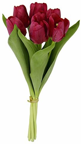 Flair Flower Real-Touch wiązka tulipanów z 7 kwiatami, 35 cm, wiosenna dekoracja, wiosenna dekoracja