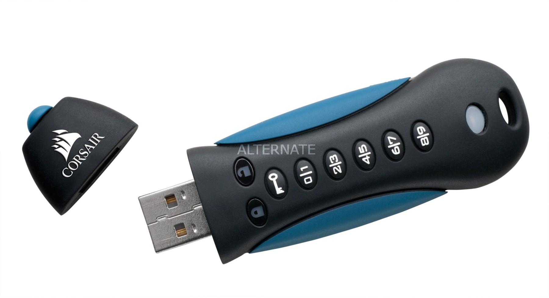 Corsair Padlock 3 pamięć USB 128 GB USB Typu-A 3.2 Gen 1 (3.1 Gen 1) Czarny, Niebieski, Nośnik Pendrive USB