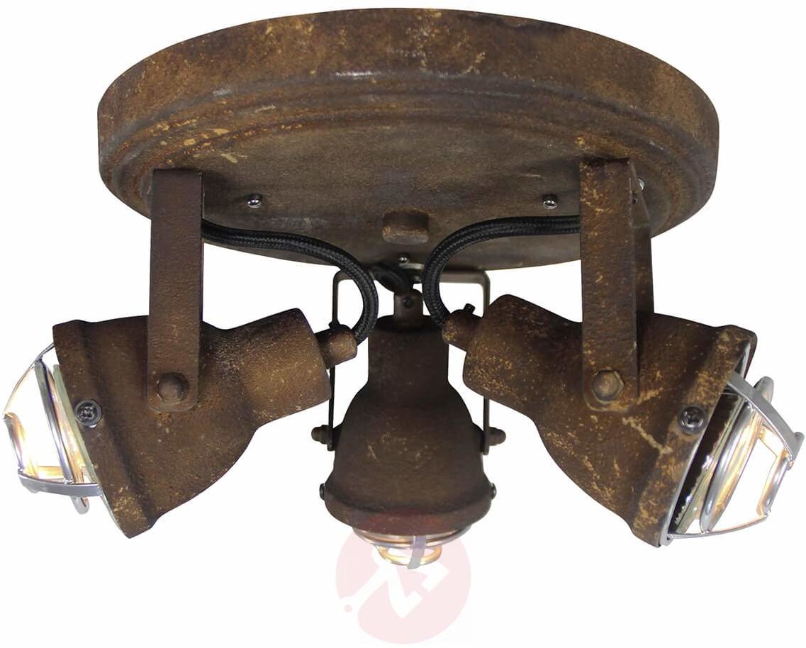 Brilliant 3-pkt. lampa sufitowa Bente w rdzawym kolorze