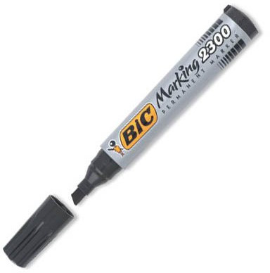 BIC Marker CZARNY ŚCIĘTY permanentny 2300