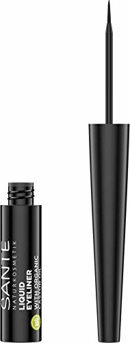 Sante Naturkosmetik SANTE kosmetyki naturalne Liquid eyeliner 01 czarny, płynny eyeliner w kolorze czarnym, delikatna specjalna końcówka filcowa, naturalny makijaż, wegański 3,5 ml
