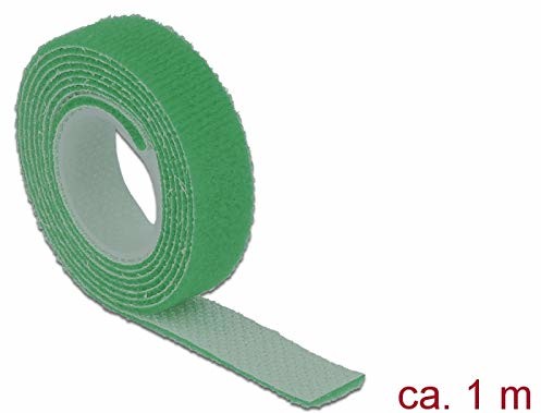 DeLock DELOCK Opaska kablowa na rzepy 1 szt. dł. 1 m x szer. 13 mm rolka zielona 18725