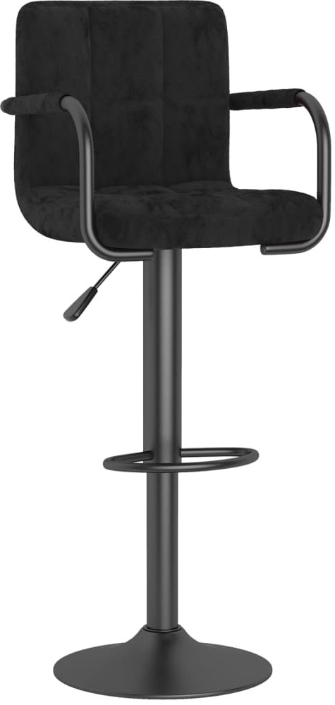 vidaXL Hoker, czarny, obity aksamitem