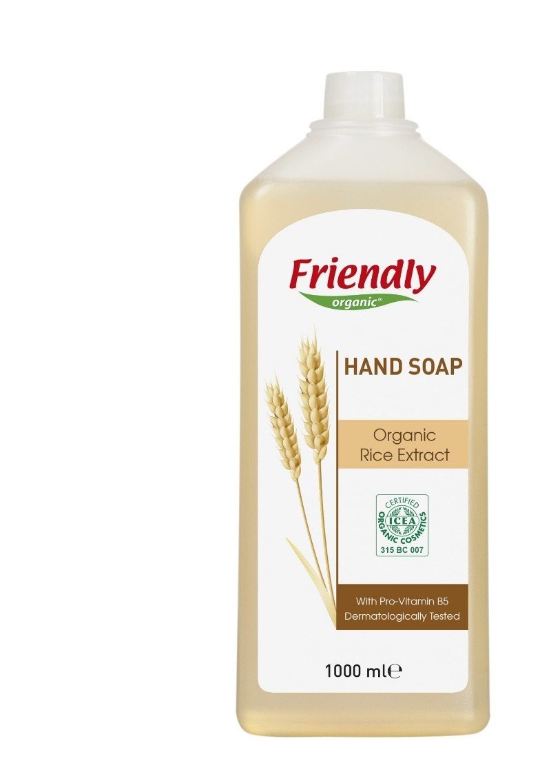 Organic Friendly Friendly delikatne mydło do rąk ryżowe, 1000 ml