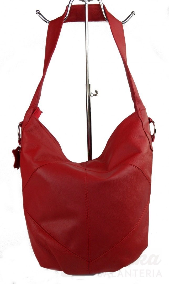 Magre (PL) Torebka Skórzana (PL) Shopper Bag ARLETA Skóra Naturalna CZERWONY