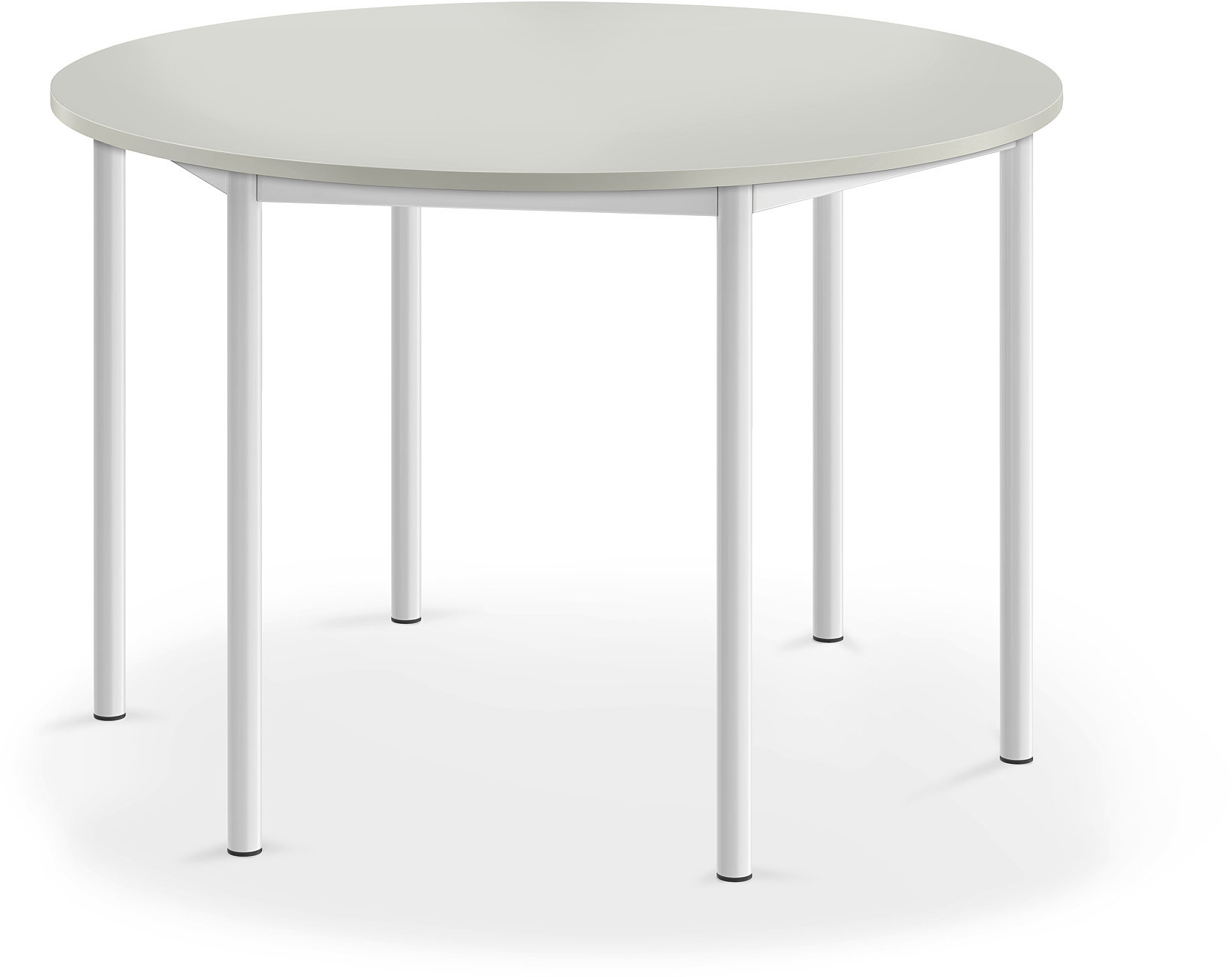 AJ Produkty Biurko BORS, okrągłe, 1200x760 mm, szary laminat, biały