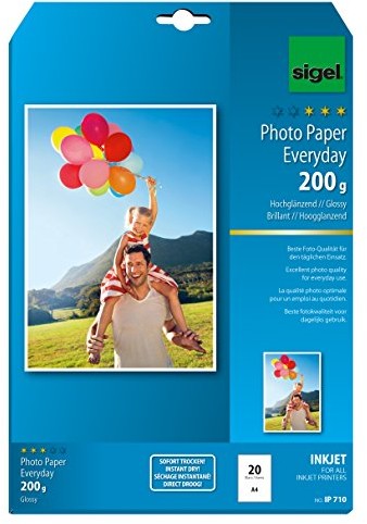 Sigel SIGEL IP710 Everday papier fotograficzny, atramentowy, błyszczący, 200 g/m, A4, 20 arkuszy IP710