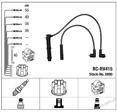 NGK Przewody zapłonowe 0890 RC-RV415