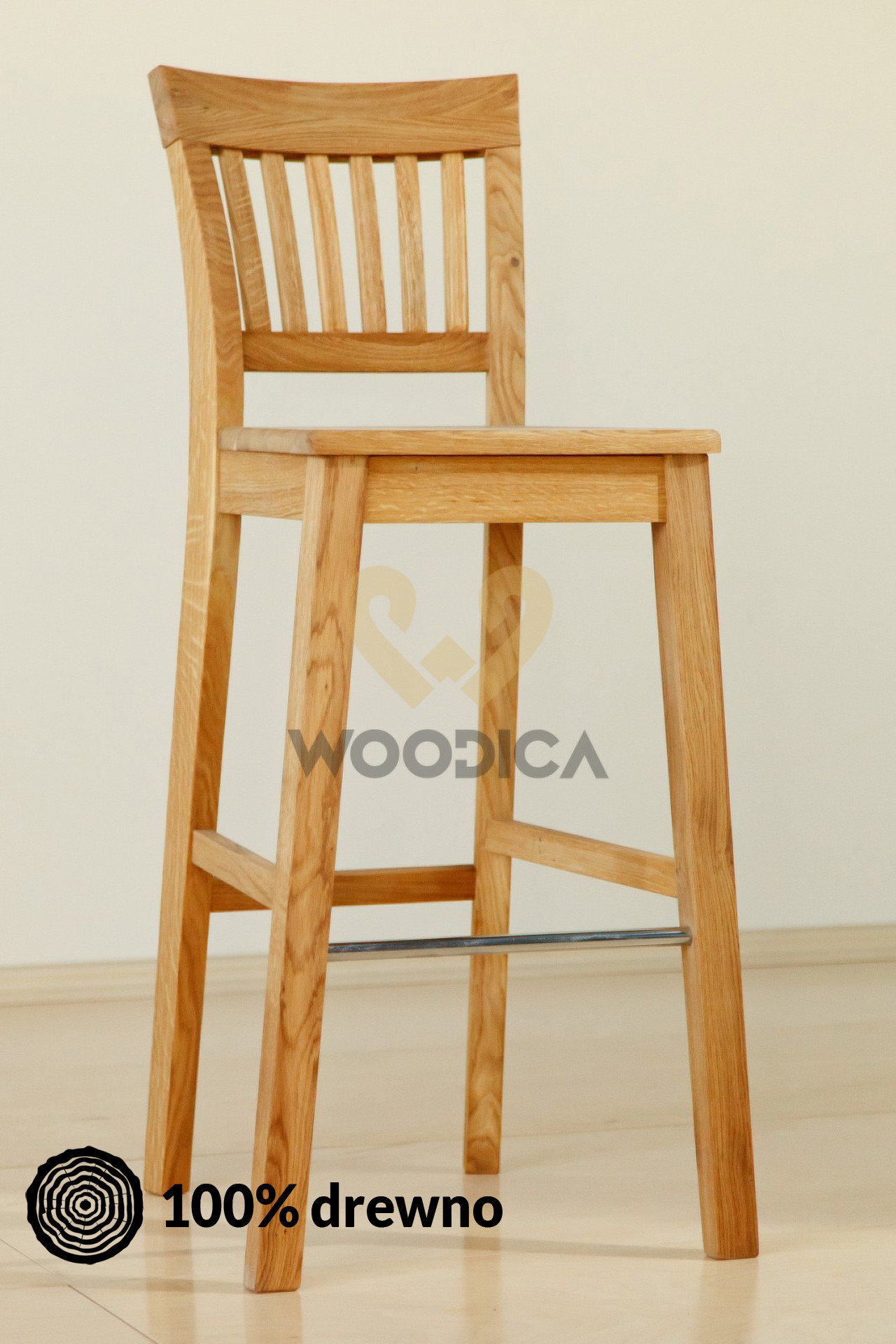 Woodica Krzesło dębowe barowe 01 Dąb/Krz/Bar01
