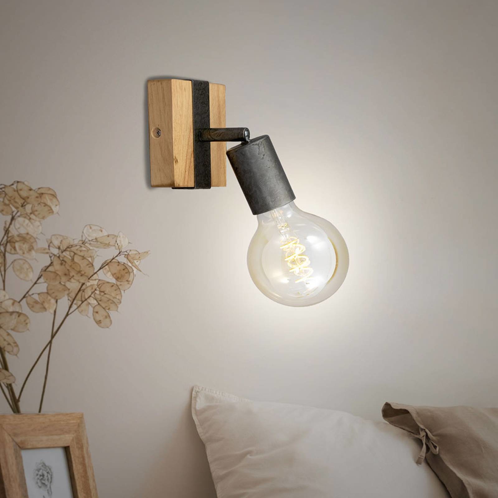 Briloner Lampa ścienna Wood Basic, 1-punktowa