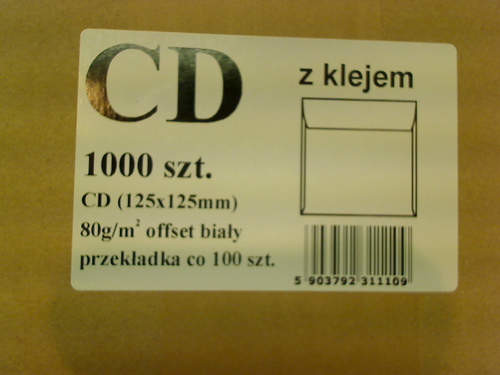 Koperty CD białe op 1000 sztuk