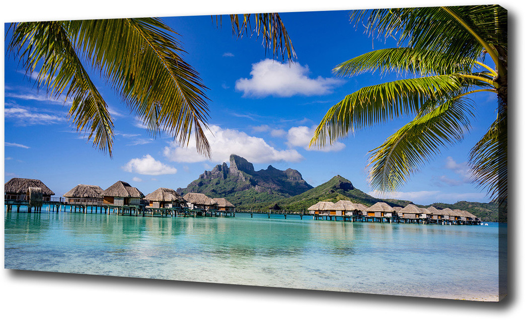 Foto obraz na płótnie Palmy na Bora Bora