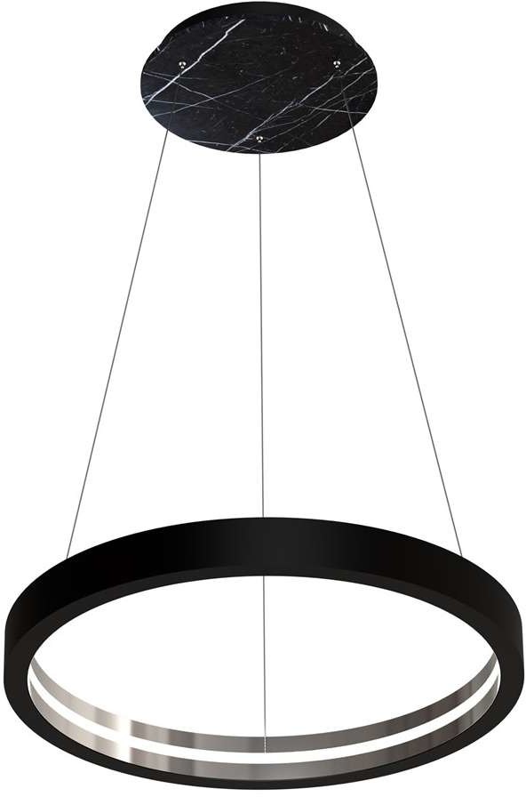 Milagro by Zień Industrialna LAMPA wisząca CASSIOPEIA 5043 by Zień okrągła OPRAWA zwis LED 8,5W metalowy pierścień czarny chrom 5043