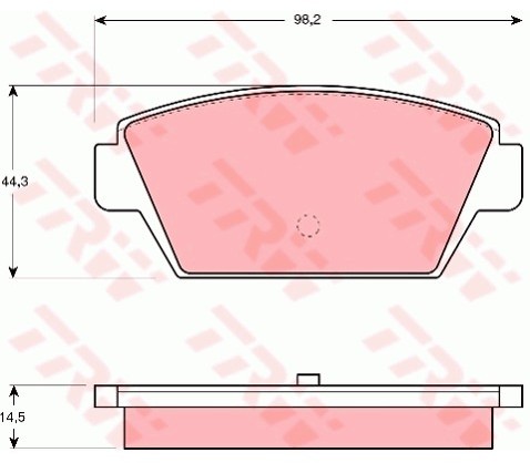 TRW Zestaw klocków hamulcowych, hamulce tarczowe GDB945