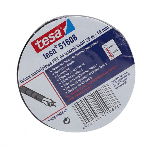 top TESA H5160888 Taśma materiałowa PET do wiązek kabli 25m:19mm H5160888