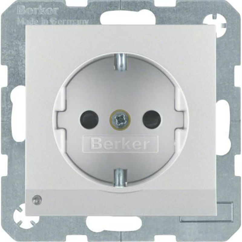 Hager Polo sp. z o.o. Gniazdo SCHUKO z podświetleniem orientacyjnym Berker B.7 alu mat 41091404