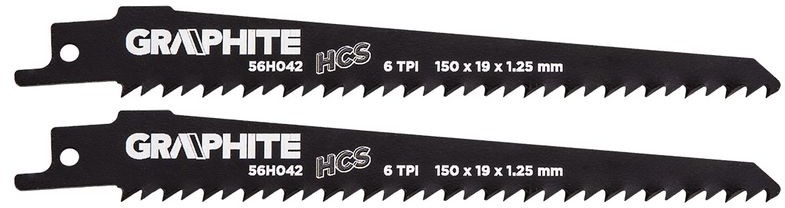 Topex Grupa sp. z o.o. S.K. Brzeszczot do piły szablastej HCS 150x19x1,25mm 6TPI kpl. 2szt. 56H042