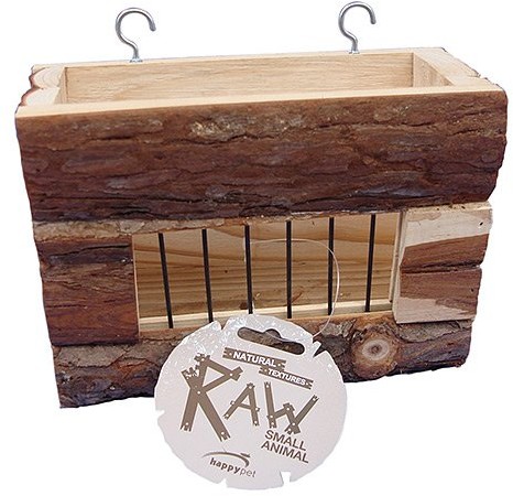 Happypet (Natural Textures) RAW Small Animal wooden hayrack 31166
