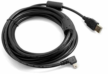 System-S System-S 57388529 Mini USB kabel wtyczka kątowa lewa kątowa na USB typ A wtyczka kabel do transmisji danych i ładowania 5 m 57388529