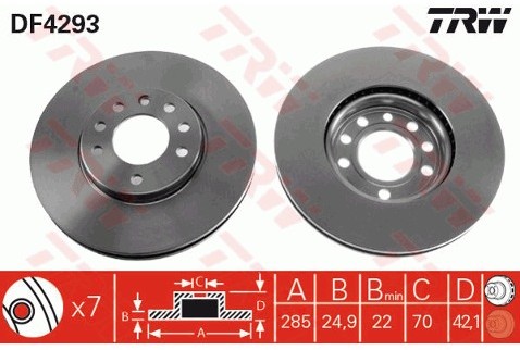 TRW Tarcza hamulcowa DF4293