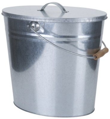 Kamino-Flam 333258 ocynkowane wiadro na popiół, z pokrywką, ok. 15 l 333258