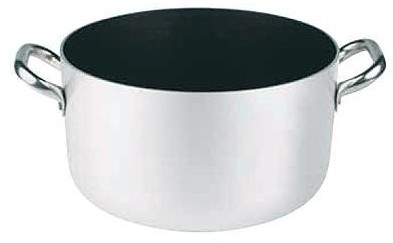 Pentole Agnelli pentole agnelli alsa104s28 linia aluminium 3 MM Platinum wysoka rondel z 2 uchwytami, 28 cm ALSA104S28