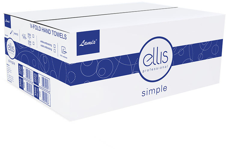 Lamix Ręczniki papierowe ZZ 3000 szt Ellis Professional Simple biały celuloza