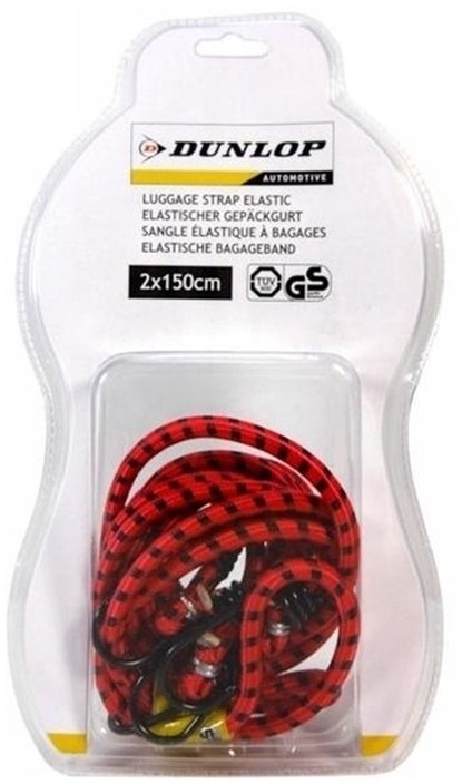 DUNLOP Gumy do mocowania bagażu 2x150cm, czerwone